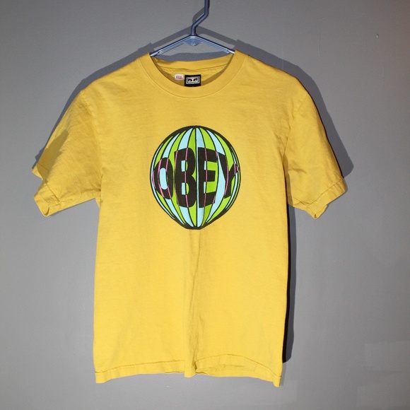 Obey Other - Yellow mens Small Beach Ball Obey  Tee-shirt